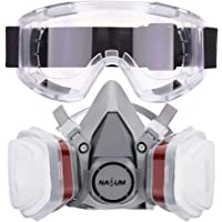 NASUM Facial Cubierta Antipolvo- con 2 Filtros - 2 Cajas - 8 Algodones-Gafas Protectoras- contra Polvo-Partículas-Vapor…